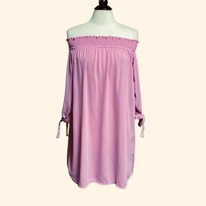 New Look Lavender Off Shoulder Quarter Sleeve Dress Size Large NWT
